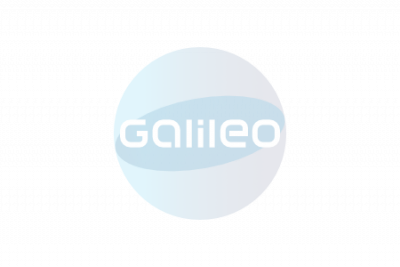 Logo mit Text "Galileo" in weiß und transparentem blauen Kreis im Hintergrund.